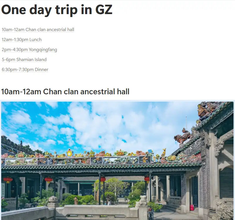 one day trip in guangzhou